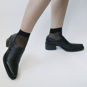 POINTED LEATHER SLIP-ON LOAFERS